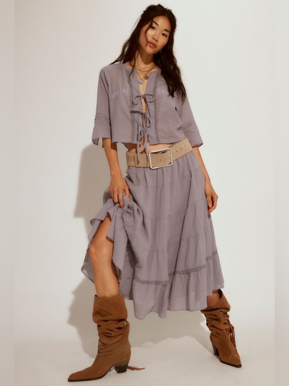 Free People Bright Side Midi Skirt Set